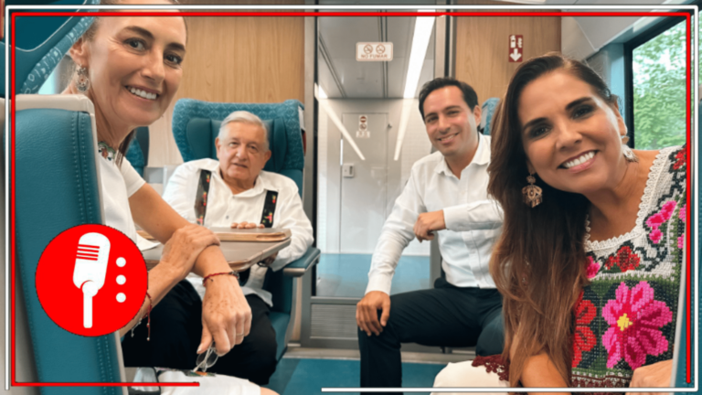 A bordo del Tren Maya, Claudia Sheinbaum y AMLO trabajan junto a Mara Lezama y autoridades federales para que el sureste de México crezca