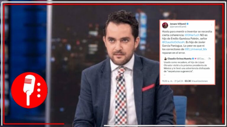 La propia derecha exhibe su decadencia moral y humana: Jenaro Villamil desmintió al trabajador de Latinus, Claudio Ochoa, quien señaló que Omar García Harfuch es hijo de Emilio Gamboa
