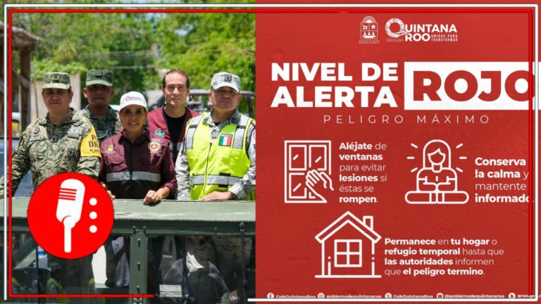 Para prevenir accidentes mayores: Declaran Alerta Roja en todo Quintana Roo ante el ingreso del huracán Beryl a las costas del territorio mexicano
