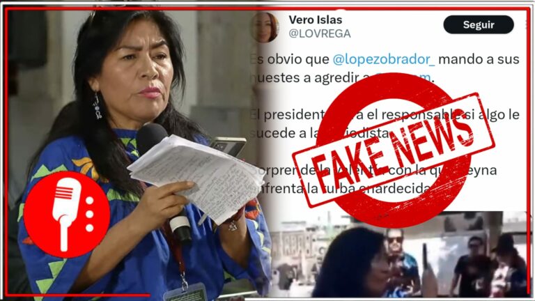 Falso que AMLO “mandó amedrentar” a Rayna Haydee Rámirez, la prianista Vero Islas usó un video sacado de contexto, donde el pueblo cuestiona a la comunicadora de la derecha