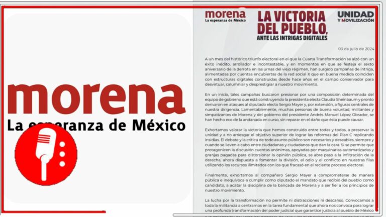 Ante las intrigas digitales, la dirigencia de Morena llama a defender la victoria del pueblo y mantener la unidad para sacar adelante el segundo piso de la 4T