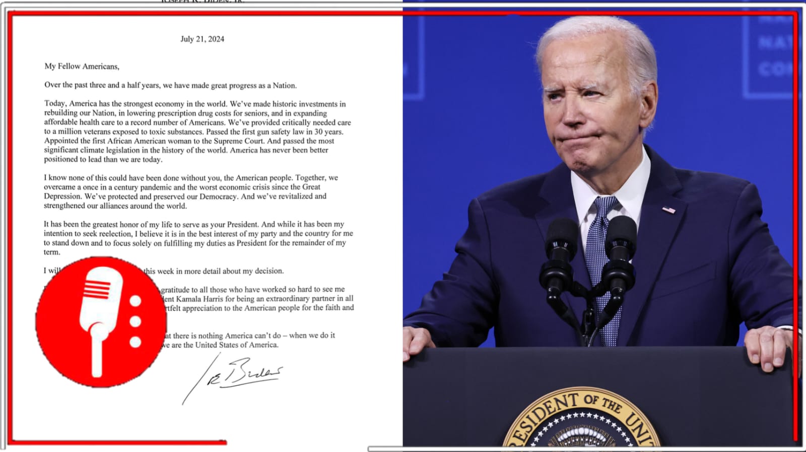 Luego de varias semanas de especulaciones sobre su estado de salud, Joe Biden, presidente de EE.UU. anuncia que no buscará la reelección