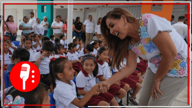 ¡El bienestar de los estudiantes sí es una prioridad!: Mara Lezama inaugura arco techo en la escuela preescolar &#8220;Hermenegildo Galeana&#8221;