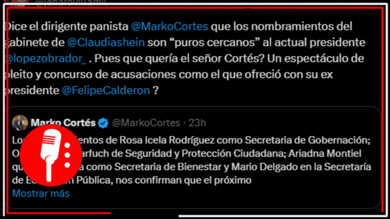 ¡Le para en seco su misoginia!: Jenaro Villamil responde a los cuestionamientos misóginos de Marko Cortés por el nombramiento de gabinete de Claudia Sheinbaum