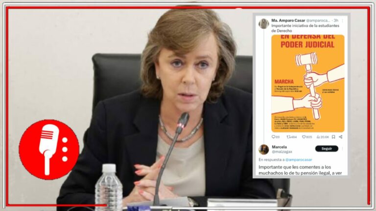 Feliz porque protegen su corruptos privilegios: María Amparo Casar elogia a estudiantes de &#8220;derecho&#8221; por defender al Poder Judicial, pero internautas le ponen un alto y recuerdan su pensión ilegal en Pemex