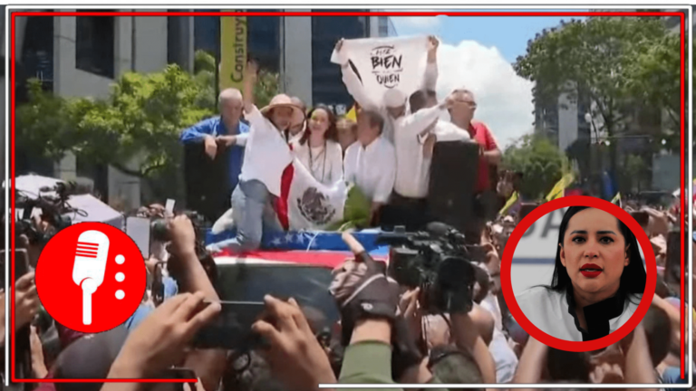 Sandra Cuevas es captada apoyando al golpismo derechista en Venezuela