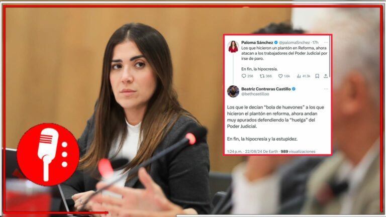 Dejan en lona a la prianista: Beatriz Contreras exhibió la &#8220;hipocresía&#8221; de Paloma Sánchez que ahora defiende a los huelguistas del Poder Judicial, cuando por años el PRIAN minimizó la protesta del pueblo