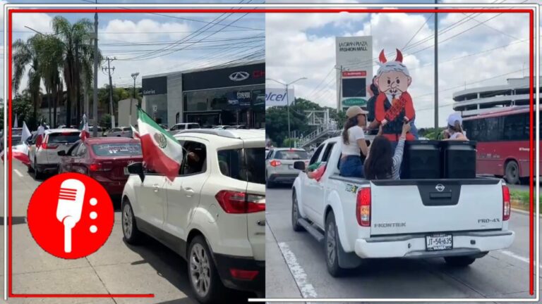 Con piñatas de AMLO como el diablo, magistrados y jueces de Jalisco realizan caravana contra la reforma al Poder Judicial