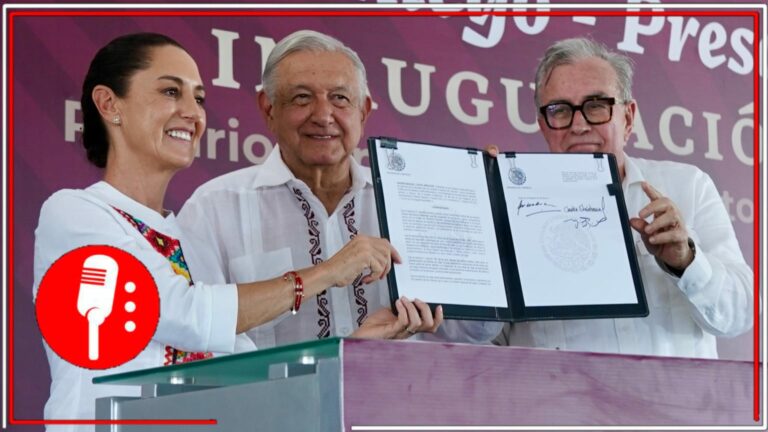 El campo mexicano vuelve a florecer: AMLO y Claudia Sheinbaum encabezaron la inauguración del “Distrito de Riego de la presa Picachos”, Sinaloa, que beneficiará a los campesinos con una mayor producción