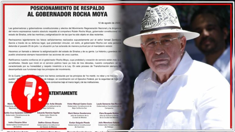 Gobernadores, mandatarios electos y la dirigencia de Morena cierran filas con Rubén Rocha Moya, gobernador de Sinaloa, ante la reciente campaña de mentiras en su contra