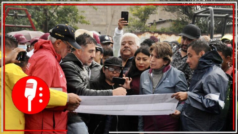 Delfina Gómez visita zonas afectadas por las inundaciones en Chalco y reitera que seguirán los trabajos de drenado y saneamiento