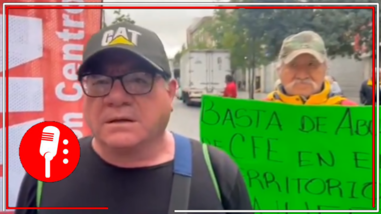 Miembros del ANUEE bloquean acceso a la mañanera para exigir que se respeten los acuerdos respecto a las tarifas plateadas para liquidar aduedos con la CFE