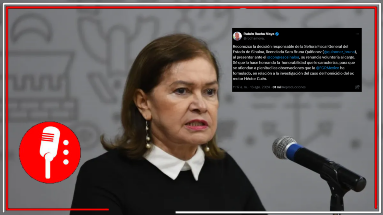 Ante las inconsistencias señaladas por la FGR en el homicidio de Héctor Cuén, la fiscal Sara Bruna Quiñónez presenta su renuncia