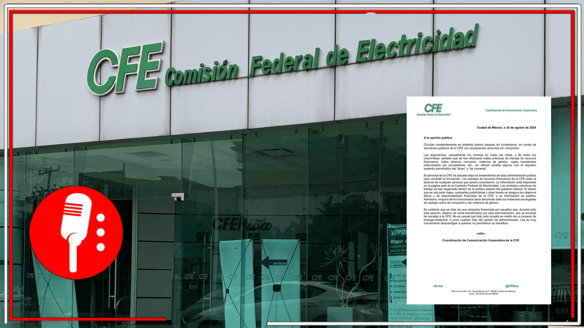 CFE desmiente acusaciones y denuncia campaña de desprestigio contra sus funcionarios