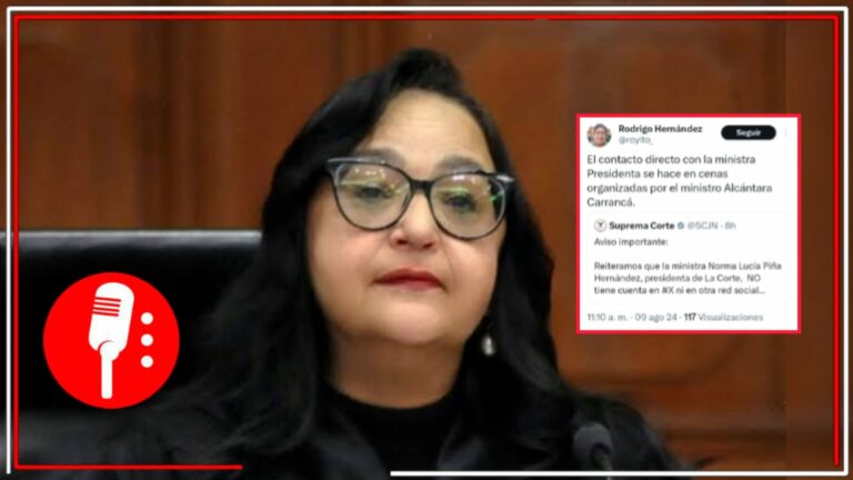La SCJN aclara que Norma Piña no tiene cuenta de X; la ministra solo atiende en cenas privadas organizadas por Alcántara Carrancá, agregan usuarios de redes que apoyan la Reforma del Poder Judicial