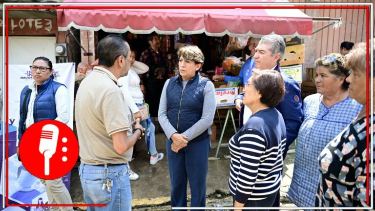 Delfina Gómez Álvarez visita la zona afectada en Naucalpan, tras el derrumbe de un cerro; pide a la población acudir a los albergues