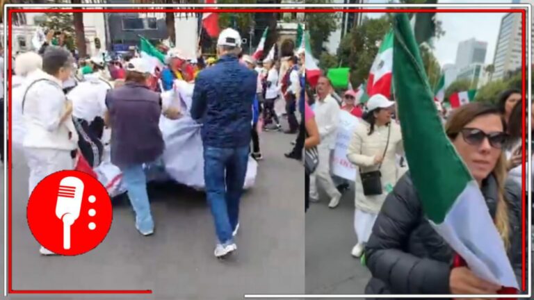 Huelguistas del Poder Judicial agreden a periodistas y jóvenes; los captan destrozando lonas de estudiantes que apoyan la reforma de AMLO (VIDEOS) 