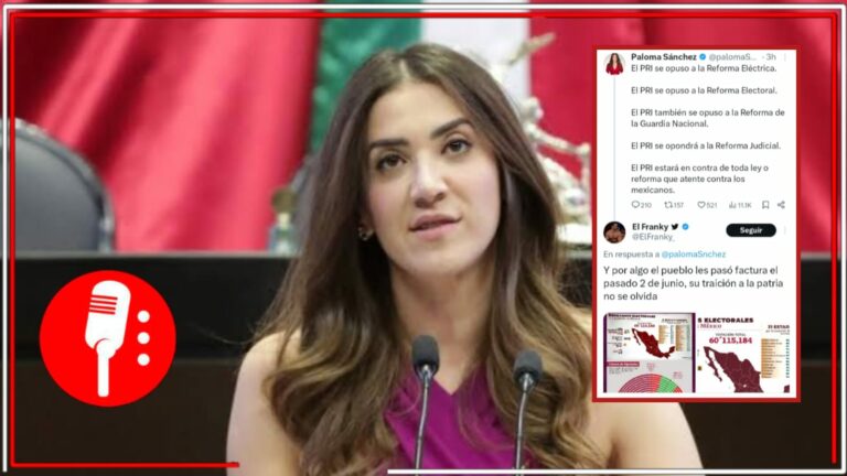 Exhiben a Paloma Sánchez, la orgullosa “pluri”, como una traidora al pueblo mexicano por presumir que el PRI se opuso a las reformas de la 4T