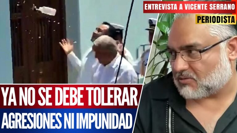 #Entrevista | Ya no se debe de tolerar agresiones, ni impunidad: Vicente Serrano señaló que se debe de denunciar cualquier tipo de ataque contra un presidente de la República y que Claudia Sheinbaum tiene que tener seguridad  