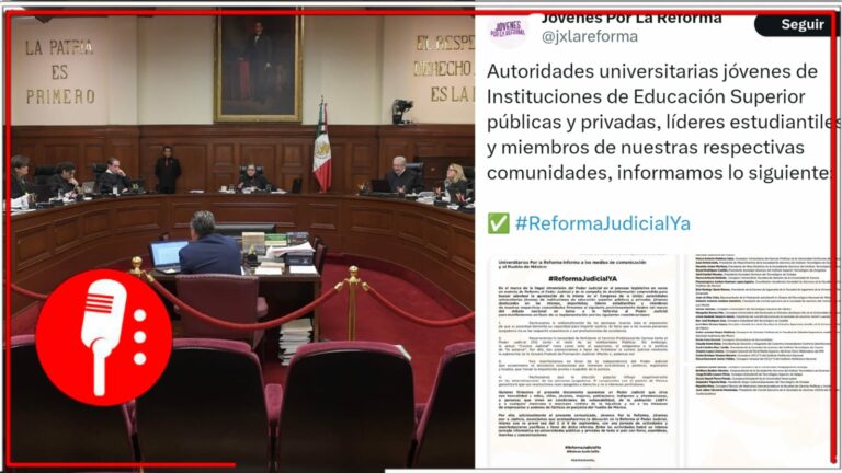 Consejeros estudiantiles, líderes de estudiantes y académicos se pronuncian a favor de la Reforma al Poder Judicial