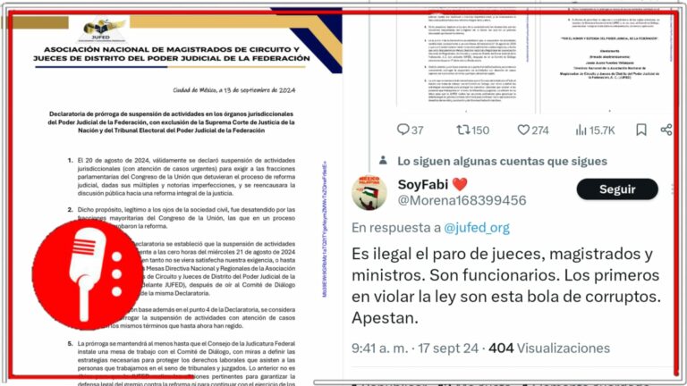 Seguirán sin trabajar, pero cobrando: Juzgadores se dicen respaldados por la “sociedad civil” y extienden paro hasta que se cumplan sus caprichos
