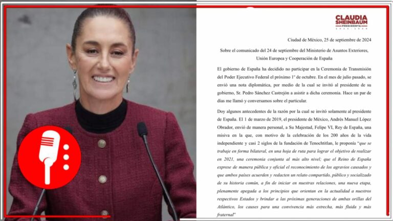En México hay mucha Presidenta: Claudia Sheinbaum explica que no invitó al rey de España porque éste nunca respondió carta para ofrecer disculpas por la conquista