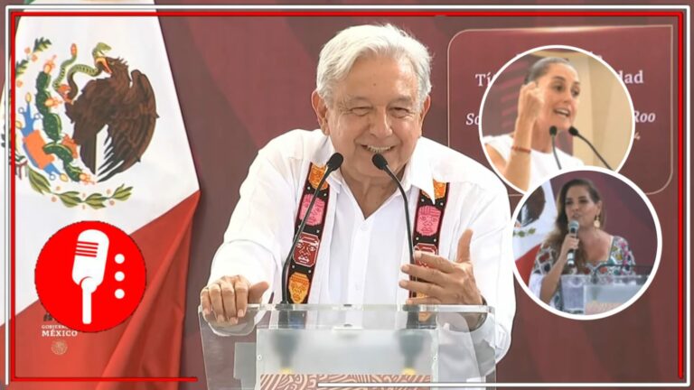 AMLO, Sheinbaum y Lezama, encabezan entrega de títulos de propiedad de la colonia Colosio, Quintana Roo