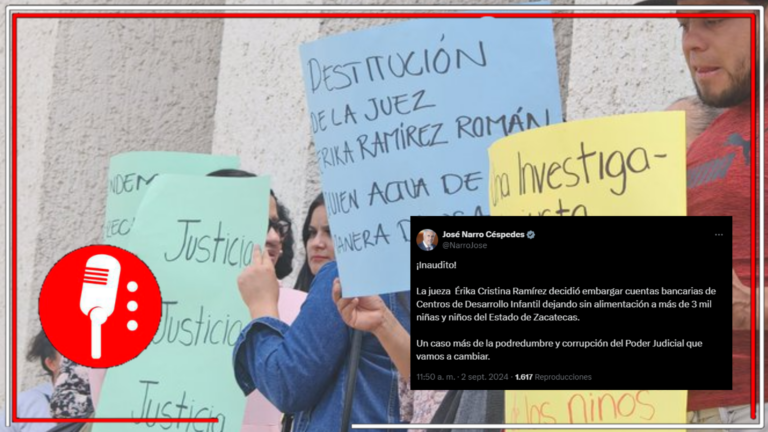 El senador José Narro denuncia que jueza en Zacatecas embargó cuentas de CENDIS, dejando sin alimentación a más de 3 mil niños del estado