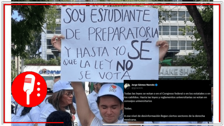 Estudiantes de nivel medio y superior siguen protestando en contra de la Reforma al Poder Judicial con argumentos insostenibles