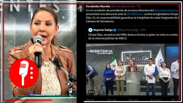 Noroña presenta denuncia en contra de la senadora panista que llamó a linchar a legisladores que voten a favor de la Reforma Judicial