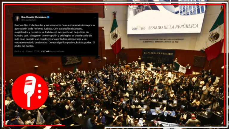 Claudia Sheinbaum celebra la aprobación de la Reforma Judicial y reconoce el incanzable trabajo de los senadores de la 4T
