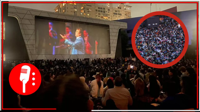 Cientos de capitalinos desafían el clima y acuden a la Cineteca para disfrutar la proyección del concierto emblemático de Juan Gabriel en Bellas Artes