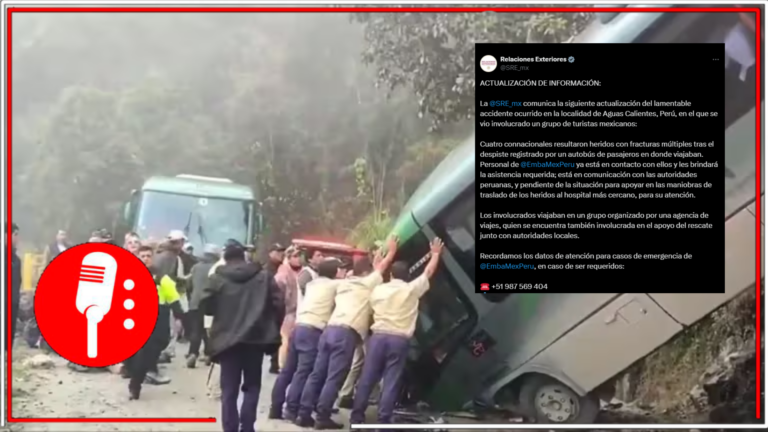 Volcadura de autobús en Perú deja un saldo de cuatro mexicanos heridos; SRE informa que ya se atiende la situación
