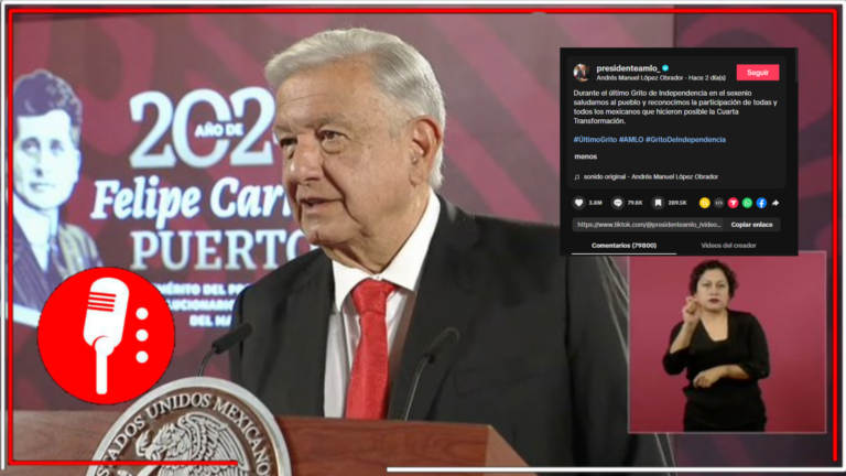 AMLO muestra Tik Tok de más de 25 millones de reproducciones con los momentos clave de su revolucionaria arenga durante el Grito de Independencia