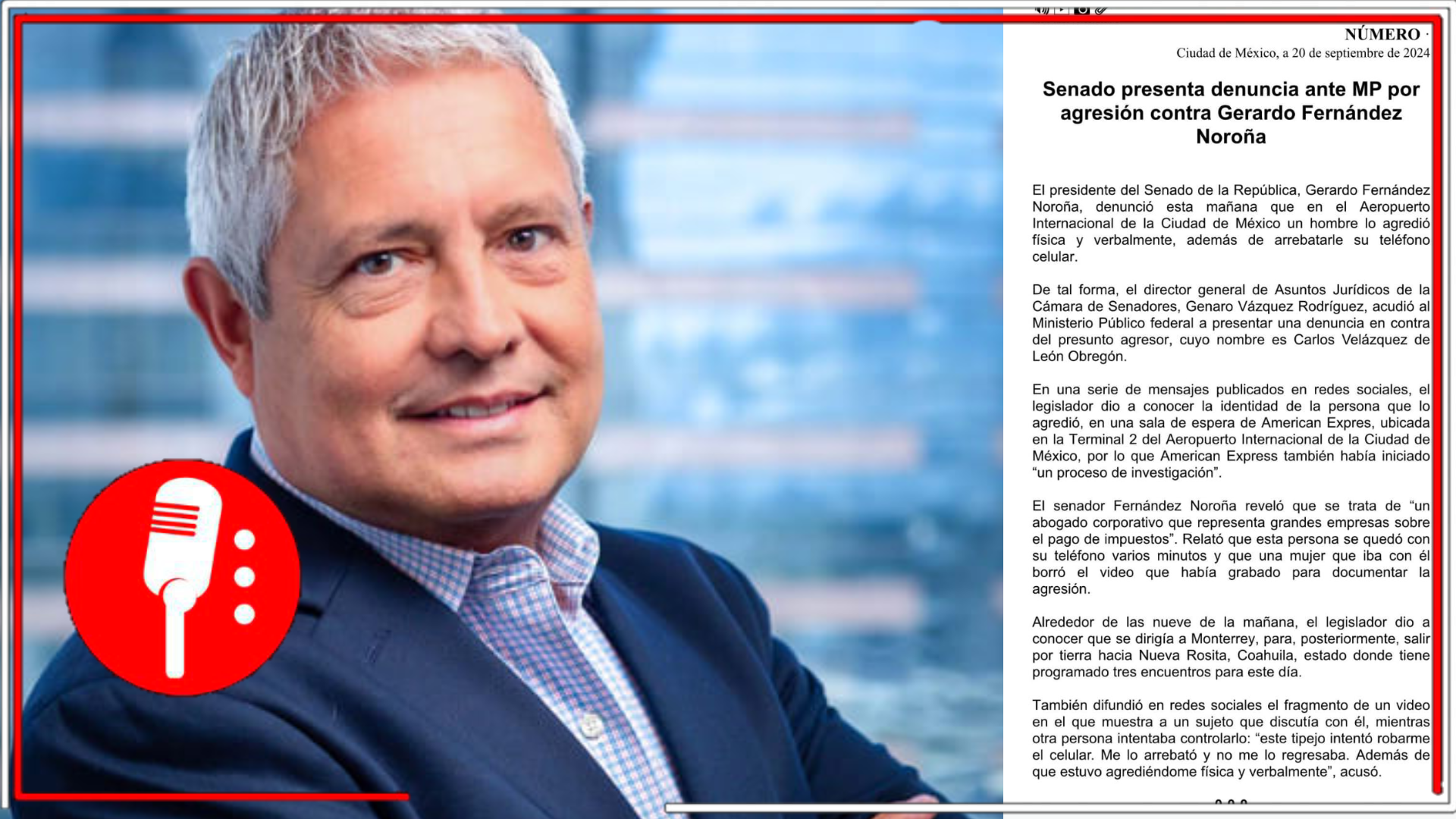 Carlos Velázquez de León Obregón,  presunto agresor de Noroña y miembro de asociaciones que respaldan a Norma Piña es denunciado por el Senado