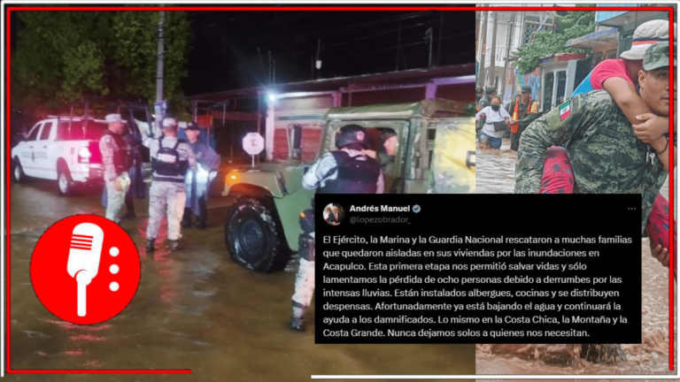 AMLO celebra rescate de damnificados por huracán John en Acapulco; aunque lamenta víctimas mortales, asegura que las Fuerzas Armadas siguen actuando