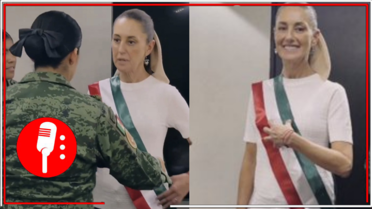Claudia Sheinbaum se alista para convertirse en la primera presidenta de México y se mide la banda presidencial elaborada por una mujer elemento de SEDENA