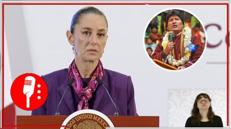 La Presidenta Claudia Sheinbaum condena atentado que sufrió el ex mandatario de Bolivia, Evo Morales y llama a la paz en el país sudamericano