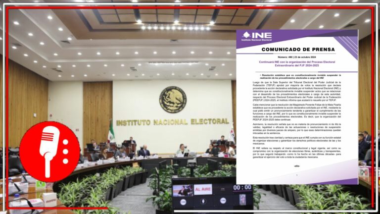 INE reanuda organización del proceso electoral de jueces y magistrados del Poder Judicial