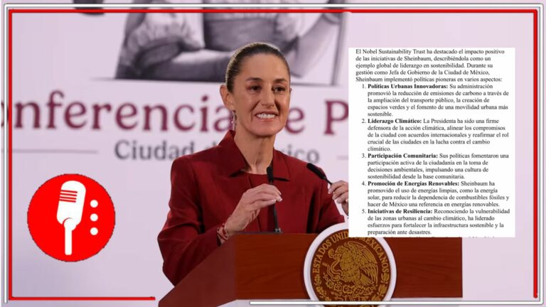 Nobel Sustainability Trust confiera la Medalla 2024 a la presidenta Claudia Sheinbaum