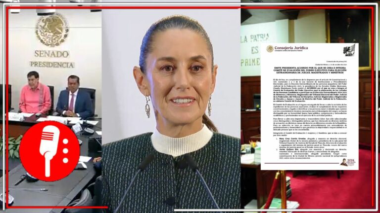 La presidenta Claudia Sheinbaum, el Senado y la SCJN presentan a sus integrates del comité de evaluación del PJ