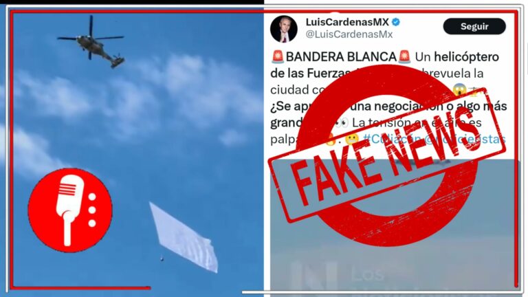 Fake News: el helicóptero con la bandera blanca, en Culiacán, inaugurará el partido de Tomateros
