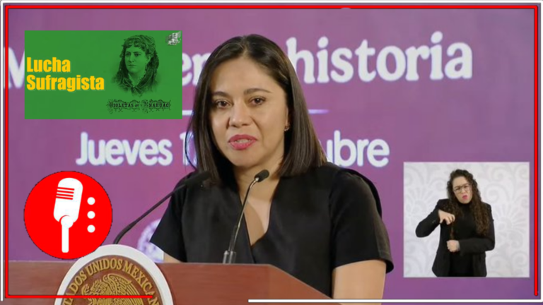 Noemí Juárez conmemora la lucha sufragista durante la mañanera de Claudia Sheinbaum