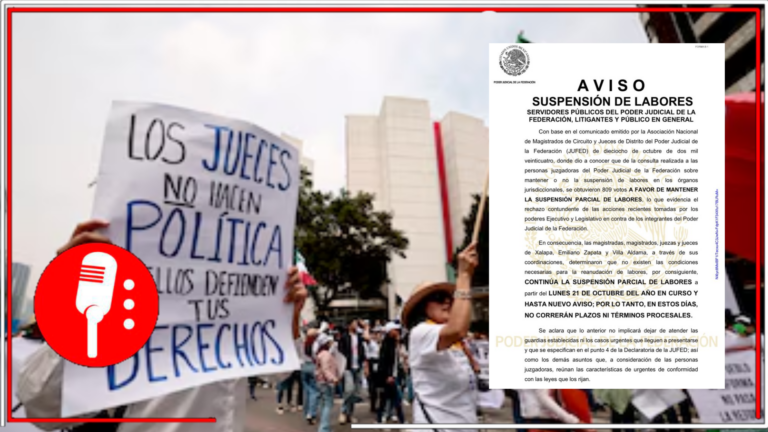La JUDEF confirma que continuará el paro de labores en el Poder Judicial sin importar el gran daño que representa para el pueblo mexicano