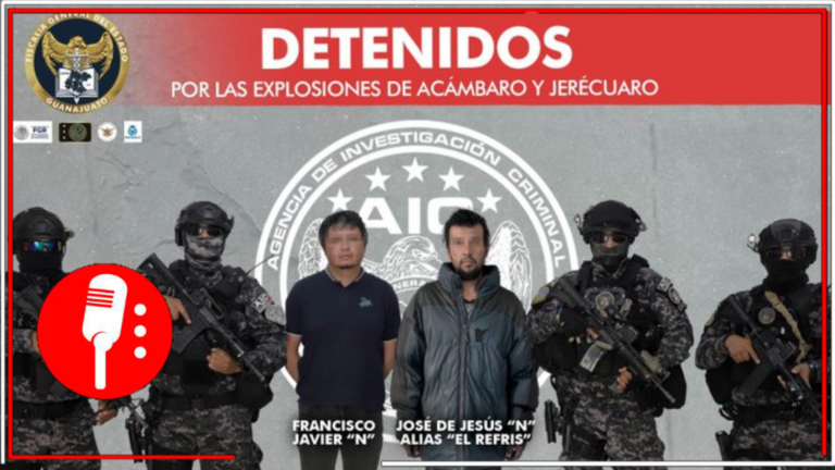 En gran operativo coordinado, la FGR, Guardia Nacional y Ejército Capturan a dos hombres por autos bomba en Acámbaro y Jerécuaro
