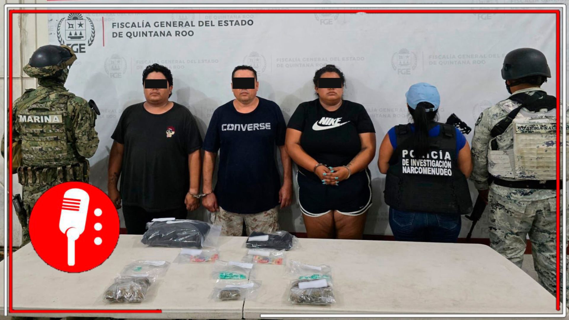 FGE de Quintana Roo, Guardia Nacional y Marina detienen a ocho integrantes de un grupo delictivo