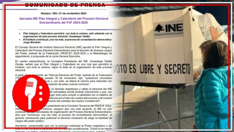 INE recula y aprueba plan integral para elección extraordinaria del Poder Judicial
