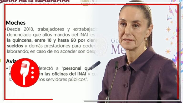 Tengan para que aprendan: La Presidenta evidencia a los aviadores, el nepotismo y gastos en centros nocturnos de altos mandos del INAI