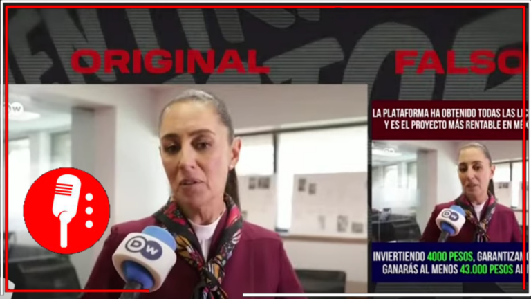 Desmienten deepfakes con los que estafadores pretenden engañar a la población, atribuyendo a Sheinbaum mensajes publicitarios