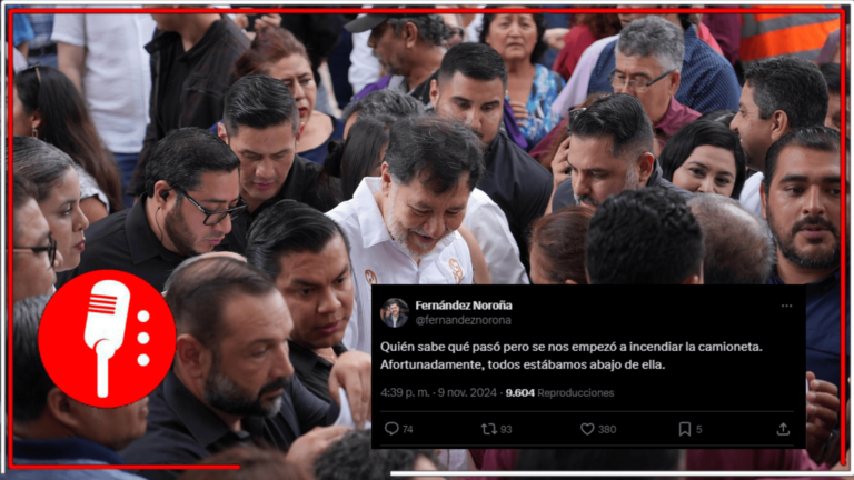 Se incendia la camioneta en la que viajaba Gerardo Fernández Noroña durante su gira en Tamaulipas; él y su equipo se encuentran ilesos